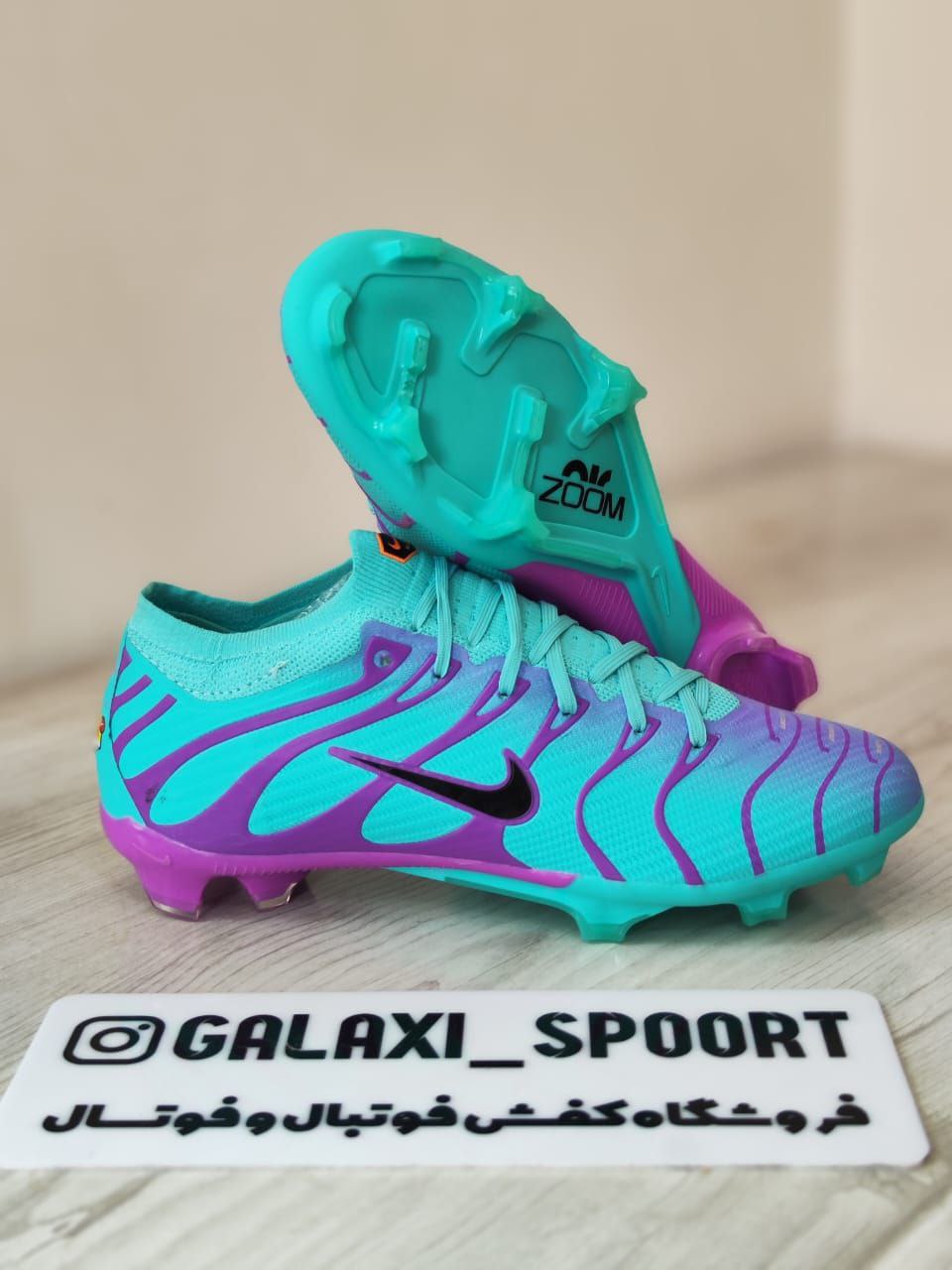 کفش فوتبال نایک مدل ایرزوم مرکوریال ویپور 15 رنگ فیروزه ای